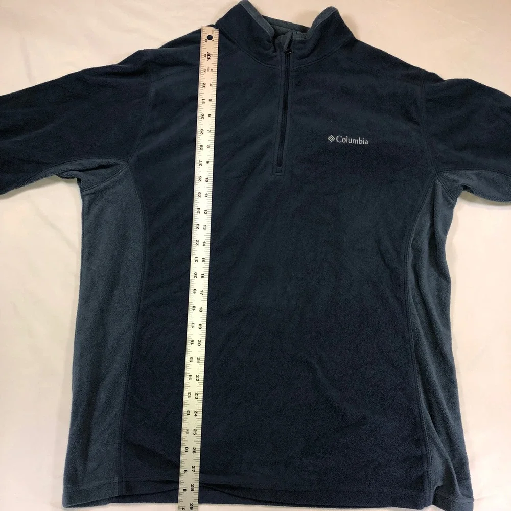 Columbia Mens Fleece Quarter Zip Pullover Navy Blue XM6279 Size L